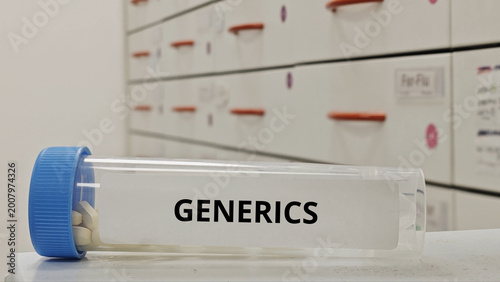 Foto GENERICS tablets used as equivalent alternatives to branded medications