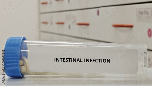 Foto INTESTINAL INFECTION treatment tablets used to eliminate pathogens causing gastr