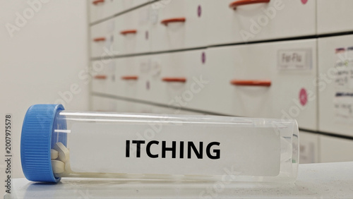 Photos ITCHING treatment tablets for relieve pruritus and skin irritation symptoms