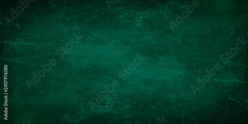 Bild auf Leinwand Dark Emerald Green Grunge Background with Scratched Texture, Vintage Slate Blackboard Effect for Overlay and Design
