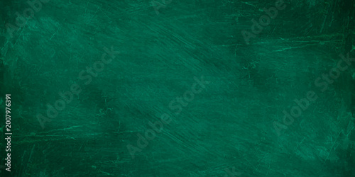 Bild auf Leinwand Dark Emerald Green Grunge Background with Scratched Texture, Vintage Slate Blackboard Effect for Overlay and Design