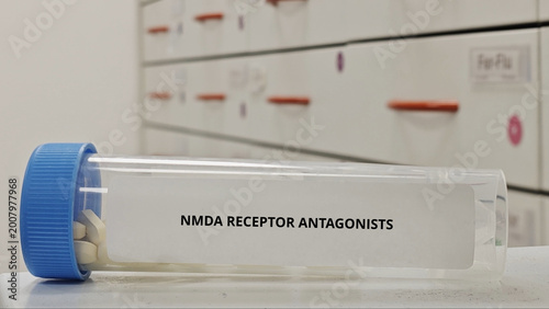 Photography NMDA RECEPTOR ANTAGONISTS tablets used to modulate glutamate activity in neurolo