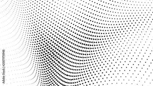 Quadro su tela Abstract triangle grid wave pattern with flowing perspective geometric texture