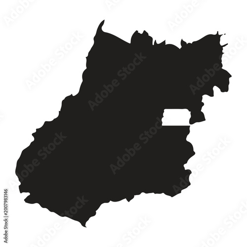Goiás State Brazil Solid Black Silhouette Map