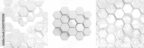 Panel kuchenny z motywem Premium White Hexagonal Wall Tiles Pattern PNG Set Isolated on Transparent Background for Contemporary Interior Design and Modern Architecture Renovation Projects