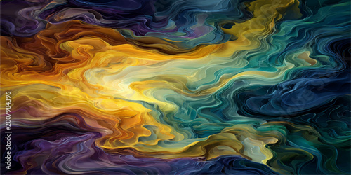 Quadro su tela An artistic depiction of swirling colors, a mesmerizing fusion of hues