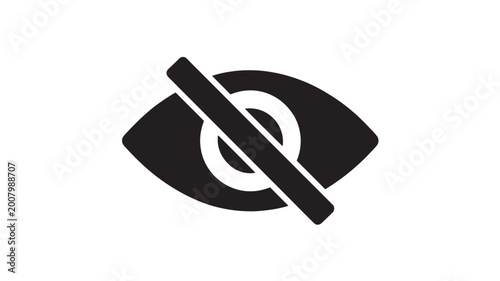 Privacy Protection Icon with No Surveillance Eye Symbol for Data Security and Confidentiality Concepts