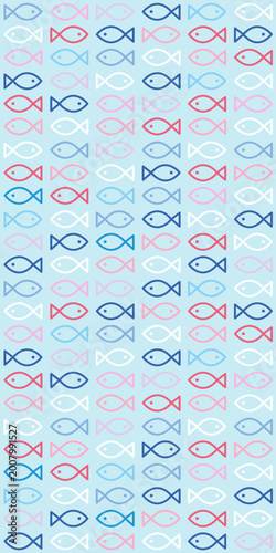Colorful Fish seamless pattern texture