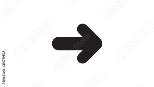Black Right Arrow Pointing Direction On White Background For Navigation Concepts