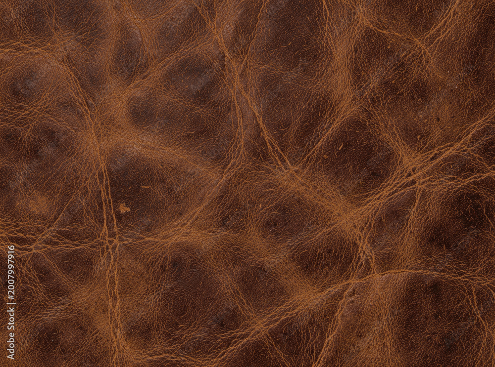 Obraz premium A detailed view of the texture and grain of a brown leather surface