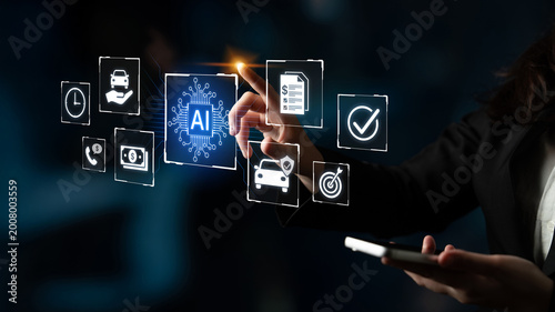 Fotografía Artificial intelligence automates customer services across finance, insurance and mobility with faster processing and decision support