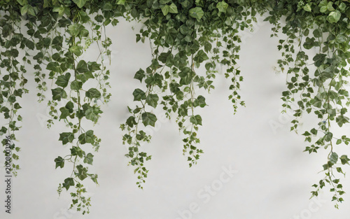 Ivy Leaves on White Wall