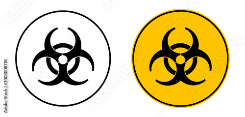 Obraz na płótnie Biohazard icon set in circle with biological hazard symbol