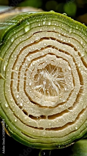 Macro Bamboo Shoot Cross Section Layered Rings 4K