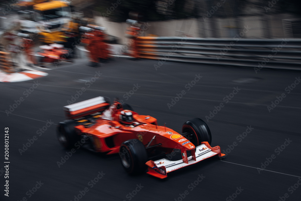 Fototapeta premium Ferrari F1 2002 at the Monaco F1 classic race