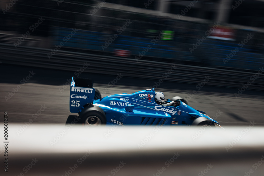 Fototapeta premium Ligier JS25 Renault 1985 at the Monaco F1 classic race
