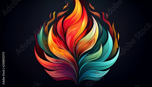 abstract flame logo vibrant multi colored abstract logo design resembling a flame perfect for branding and identity