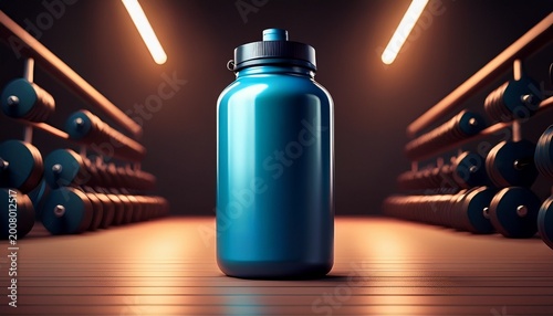 protein bottle gym mockup