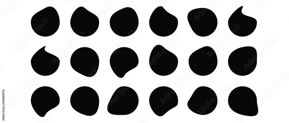 Fototapeta premium Blob Shapes Icon set, Abstract random Blob Shape icon set, Set of Organic Liquid Blob Shapes Icon.