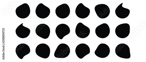Fotografía Blob Shapes Icon set, Abstract random Blob Shape icon set, Set of Organic Liquid Blob Shapes Icon