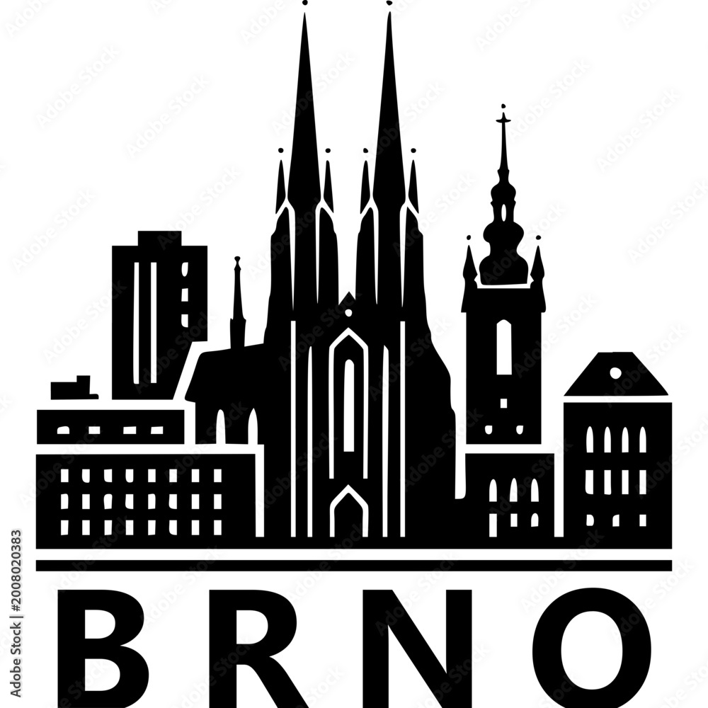 Fototapeta premium Brno Skyline Icon Vector