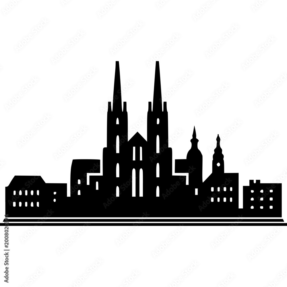 Fototapeta premium Brno Skyline Icon Vector