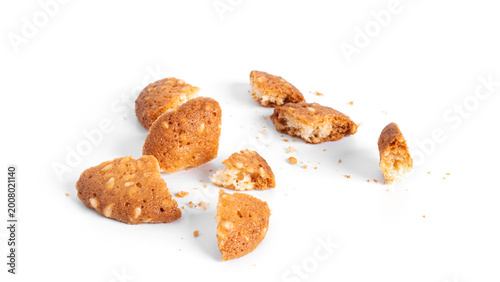 Sesame cookies isolated on a white background.