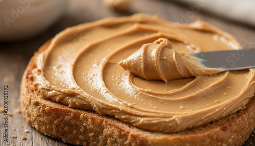 Creamy Peanut Butter Spread on Whole Grain Toast
