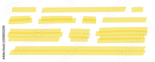 Принти на полотні Set of yellow highlight marker underlines