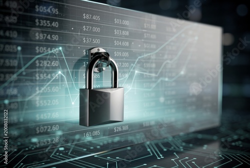 Digital Lock Securing Financial Data and Technology