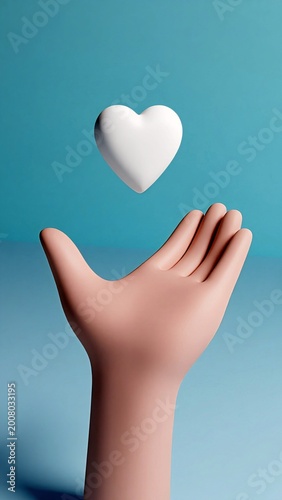  hands holding white heart