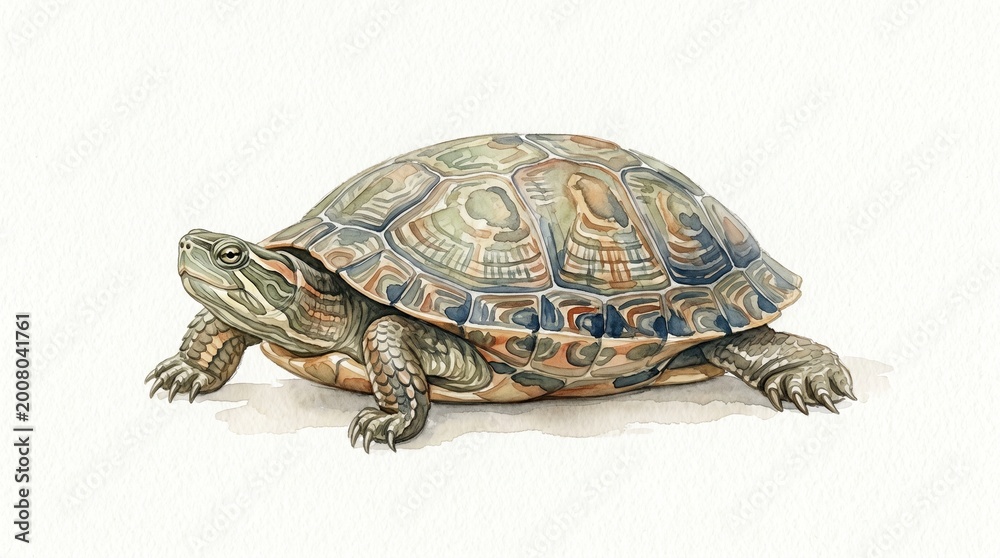Fototapeta premium Turtle on Clean Background - Reptile Wildlife