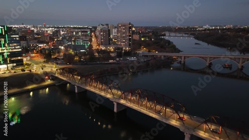 Downtown Saskatoon at twilight