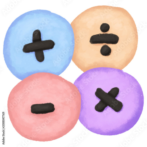 Obraz na plátně Basic math symbols illustration