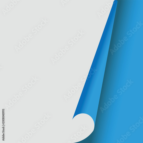 Paper page with curly corners. Vector document rolled borders, realistic 3d sheet bent angle or bookmarks with creased angles. Isolated leaf of magazine, sticker curved endpoints edges .