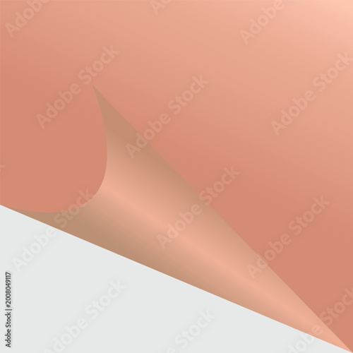 Empty Sheet of colorful paper with curled corner and shadow, paper mockups.