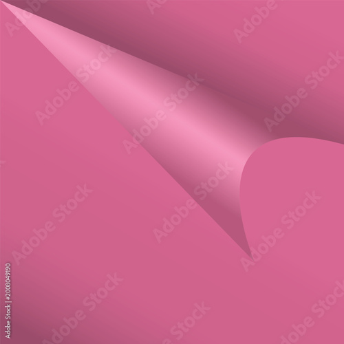 Empty Sheet of colorful paper with curled corner and shadow, paper mockups.