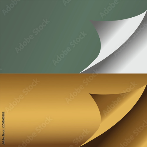 Colorful page curl corner effect collections vector illustration.