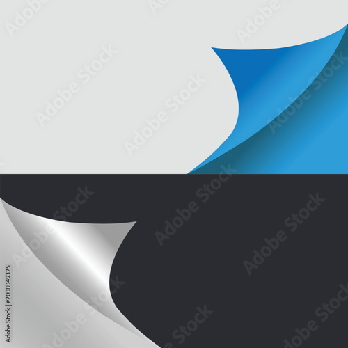 Colorful page curl corner effect collections vector illustration.