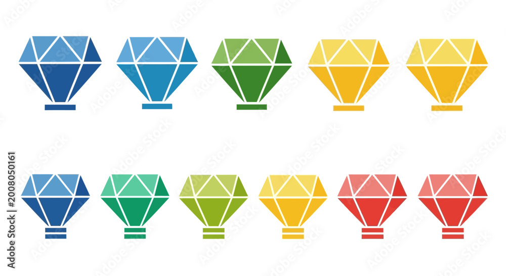Obraz premium Colorful Hot Air Balloon Icons Set.