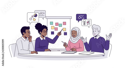 Diverse Team Brainstorming Meeting.
