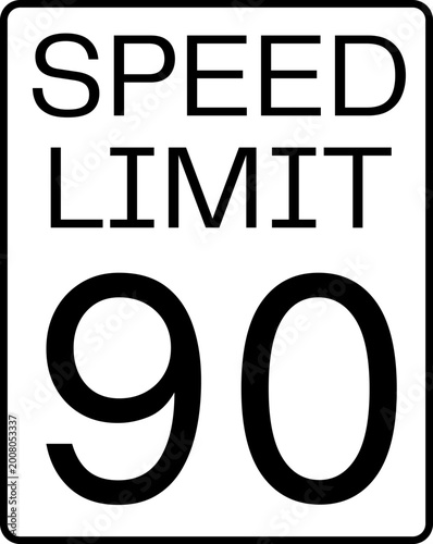 Foto Speed limit 90 mph traffic sign