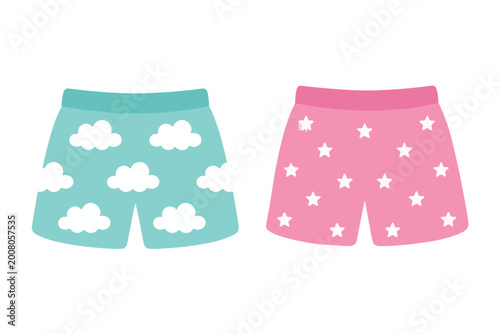 Cute Patterned Boxer Shorts and Underwear Illustration for Men and Kids Fashion Design