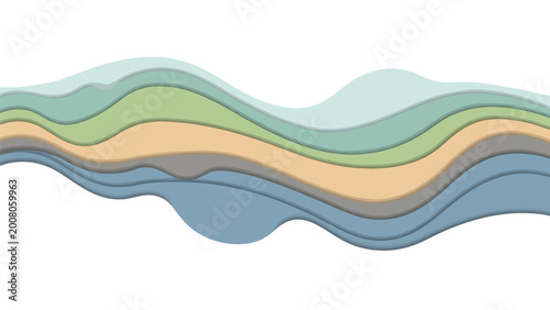 Wavy Layers of Colorful Abstract Design.