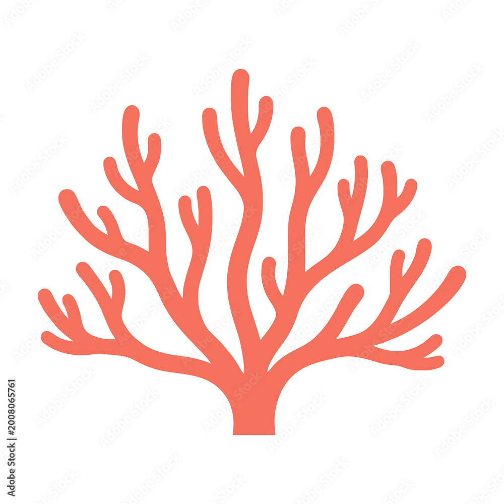 Obraz premium Coral reef branch illustration