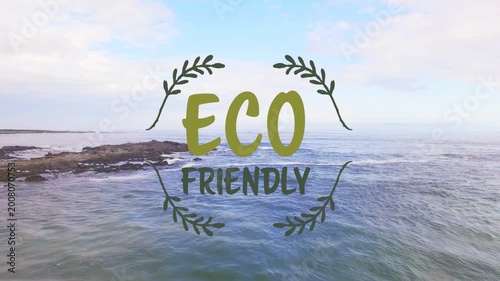 Overlay fading in, ECO FRIENDLY emblem morphing into stalk, rising from water, showing eco message