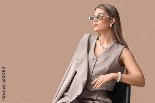 Fashionable young woman in ...