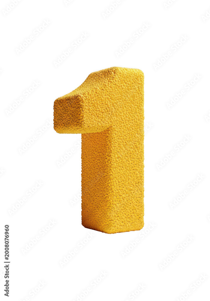 Obraz premium Golden 3d number one isolated