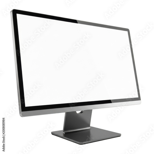 A modern computer monitor with a sleek black frame and a sturdy stand.