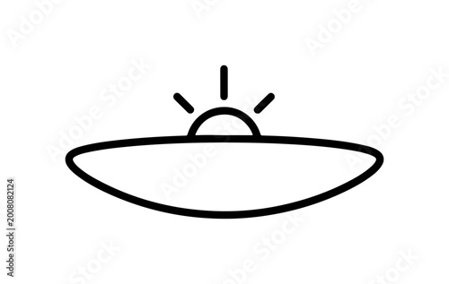Minimalist Sunrise Over Horizon Icon